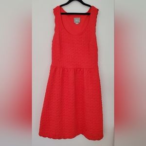 ANTHROPOLOGIE Coral Maeve Scalloped Dress